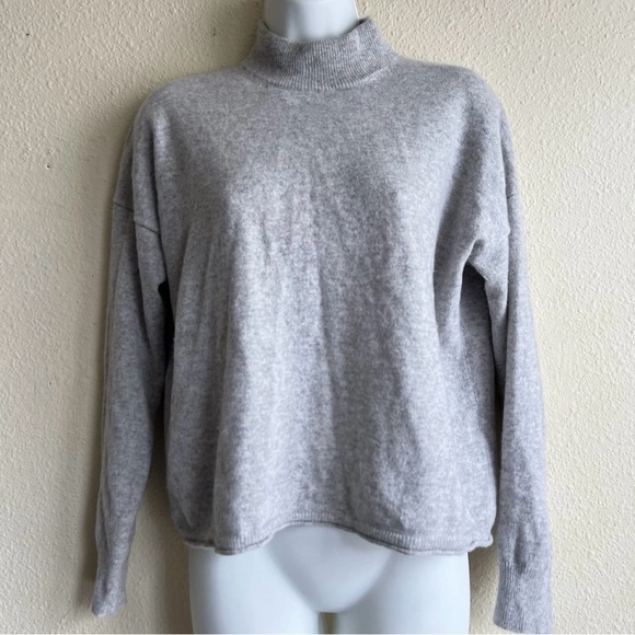 Madewell Women's Sweater 100% Cashmere Mock Neck Long Sleeve pullover Medium - Picture 1 of 6